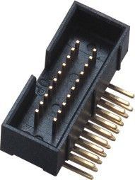 Brass Gold Flash 90 ° Đầu nối Hộp DIP Đầu nối 1.27 * 2.54mm 2 * 10P PA9T 30% GF UL94V-0