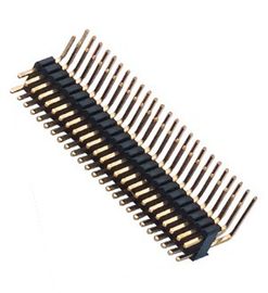 Tiêu đề Pin kép dòng 1.27 * 2.54 Góc bên phải Dãy đôi 45 ° DIP 50 Đầu Tiêu đề PA9T màu đen ROHS