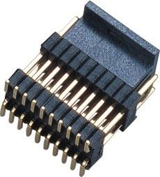 Ban PCB 1.27 * 2.54mm Đầu nối Pin Header Double Row Double Plastic SMT PA9T Brass H = 2.54