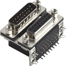 D loại hai phần với nĩa phải Góc Dual Row D Sub kết nối PBT đen 15 Pin wcon ROHS