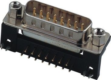 Đen 9P Nam D Sub Connector 8.08 Dấu chân phải với vít