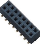 Đầu nối hai đầu của phụ nữ dòng 180 ° SMT PA9T Quay lại 2 * 8 chân 2,54 đường kính