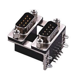 D loại hai phần với nĩa phải Góc Dual Row D Sub kết nối PBT đen 15 Pin wcon ROHS