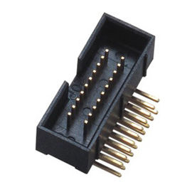 Bốn hàng H = 10.5 1.27 * 2.54 Mm Đầu nối hộp đầu Pitch Box thẳng PA9T màu đen ROHS